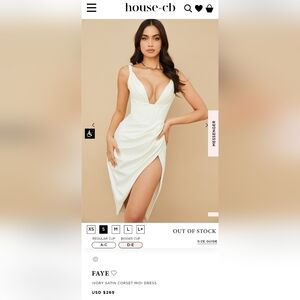 House of CB Ivory Faye Dress Size Small Plus Cup NWOT